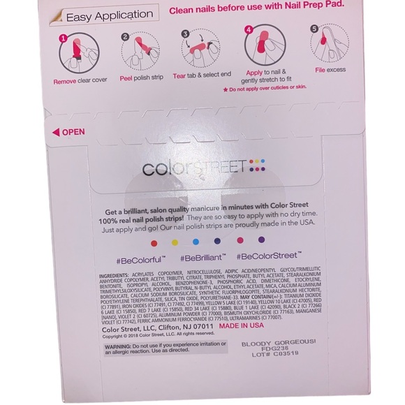 Color Street Nails🩸Bloody Gorgeous! Nail polish strips easy to use . Sealed - Picture 2 of 3